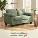 HOMCOM 2 Seater Sofa, Chenille Small Sofa with Spring Cushions, Dark Green
