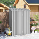 Outsunny Outdoor Storage Shed Steel Garden Shed W/ Lockable Door Grey