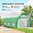 Outsunny Walk-in Tunnel Greenhouse, Upgraded Structure, Mesh Door & Windows