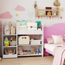 AIYAPLAY kids Toy storage unit, three tier Kids Bookshelf for Nursery, White