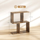 HOMCOM Side Table, Narrow End Table with Storage Shelves, Rustic Brown