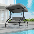 Outsunny 3 Seater Canopy Swing Chair Porch Hammock Bed, Light Grey