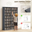 HOMCOM CD Storage Unit DVD Tower Blu-ray Storage Shelf for Office, Grey