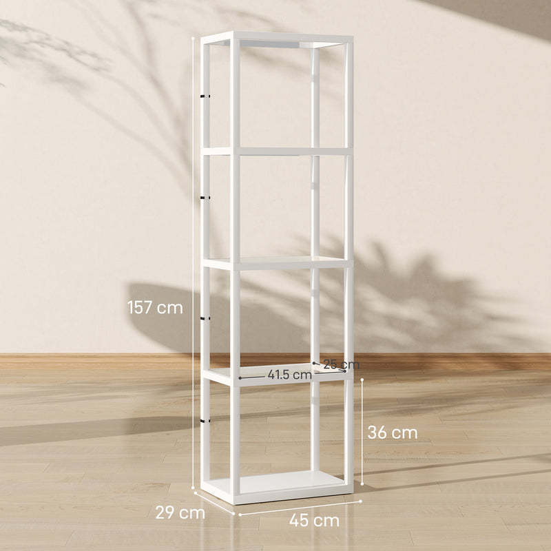 HOMCOM LED Floor Lamp with Glass Shelves, Dimmable Room Lamp