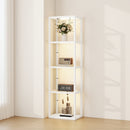 HOMCOM LED Floor Lamp with Glass Shelves, Dimmable Room Lamp