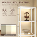 HOMCOM LED Floor Lamp with Glass Shelves, Dimmable Room Lamp