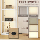 HOMCOM LED Floor Lamp with Glass Shelves, Dimmable Room Lamp