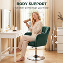 HOMCOM Retro Velvet Swivel Tub Chair With Steel Frame Dark Green