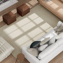 HOMCOM Modern Geometric Rug, Thick Plush, Non-Slip,Cream