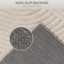 HOMCOM Modern Geometric Rug, Thick Plush, Non-Slip,Cream