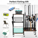 Fishing Rod Holder with Lockable Universal Wheels