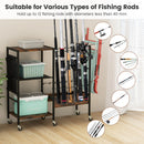 Fishing Rod Holder with Lockable Universal Wheels