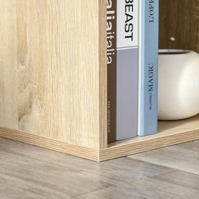 HOMCOM Cubic Cabinet Bookcase Storage Shelves For Home Office, Oak