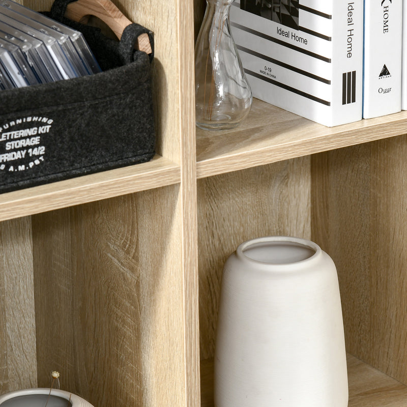 HOMCOM Cubic Cabinet Bookcase Storage Shelves For Home Office, Oak