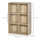 HOMCOM Cubic Cabinet Bookcase Storage Shelves For Home Office, Oak