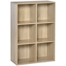 HOMCOM Cubic Cabinet Bookcase Storage Shelves For Home Office, Oak