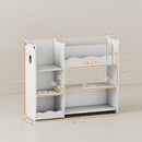 AIYAPLAY kids Toy storage unit, three tier Kids Bookshelf for Nursery, White