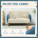 HOMCOM Modern 2 Seater Sofa W/ Rubber Wood Legs 130 X 74 X 76cm