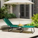 Outsunny Folding Lounge Chair, Outdoor Chaise Lounge For Bench Patio, Green