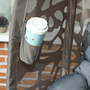 Outsunny Foldable Egg Chair with Cushions, Indoor Outdoor Swivel Lounger, Sand