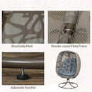 Outsunny Foldable Egg Chair with Cushions, Indoor Outdoor Swivel Lounger, Sand