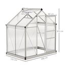 Outsunny Walk-In Polycarbonate Greenhouse Plant Grow Galvanied Aluminium