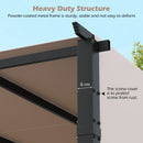 3m X 3m Flat Top Pergola With Retractable Canopy And Heavy-duty Metal Frame-Grey
