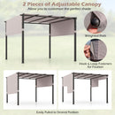3m X 3m Flat Top Pergola With Retractable Canopy And Heavy-duty Metal Frame-Grey