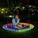 Flying Saucer Tree Swing with 8 Light Modes and Adjustable Hanging Ropes-Colourful