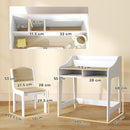 AIYAPLAY Kids Desk and Chair Set, Children Study Table with Storage, Natural