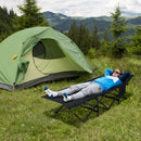Foldable Camping Cot for Adults Heavy Duty Sleeping Bed with Slanted Headrest-Black