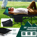 Foldable Camping Cot for Adults Heavy Duty Sleeping Bed with Slanted Headrest-Black