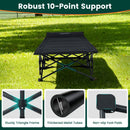 Foldable Camping Cot for Adults Heavy Duty Sleeping Bed with Slanted Headrest-Black