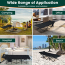 Foldable Camping Cot for Adults Heavy Duty Sleeping Bed with Slanted Headrest-Black