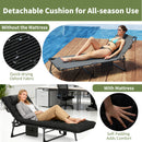 Foldable Camping Cot with Slanted Headrest and Side Pocket-Black