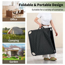 Foldable Camping Cot with Slanted Headrest and Side Pocket-Black