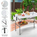 Foldable Fish Cleaning Table 2 in 1 Outdoor Food Preparation Workstation with Sink