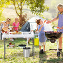 Foldable Fish Cleaning Table 2 in 1 Outdoor Food Preparation Workstation with Sink