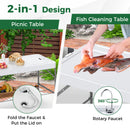 Foldable Fish Cleaning Table 2 in 1 Outdoor Food Preparation Workstation with Sink