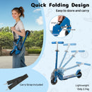 Foldable Kids Scooter Adjustable with Lighted Wheels and Kickstand-Blue