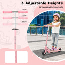 Foldable Kids Scooter Adjustable with Lighted Wheels and Kickstand-Pink