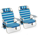 Set Of 2 Lightweight Aluminium Frame Folding Beach Chairs