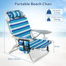 Set Of 2 Lightweight Aluminium Frame Folding Beach Chairs
