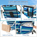 Set Of 2 Lightweight Aluminium Frame Folding Beach Chairs