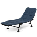 Folding Camping Cot with Detachable Mattress and 6-Position Adjustable Backrest-Navy