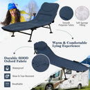 Folding Camping Cot with Detachable Mattress and 6-Position Adjustable Backrest-Navy