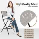 Folding Outdoor Bar Chair Set of 4 with Metal Frame and Footrest-Grey