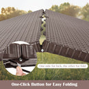 Folding Table Portable Plastic Table with Rattan Design and Umbrella Hole