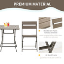 Outsunny 3 PCS Foldable Garden Bistro Set Folding Table And Chairs Set, Grey