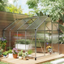Outsunny Walk-In Polycarbonate Greenhouse Plant Grow Galvanied Aluminium